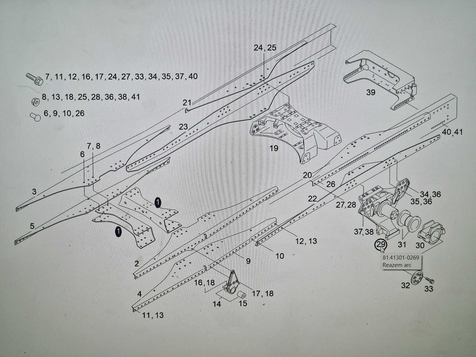 Reazem arc balansoar MAN TGS, TGA 8×4 (Cifa, basculă) – stânga/dreapta 81413010269 Made in Germany - imagine 8