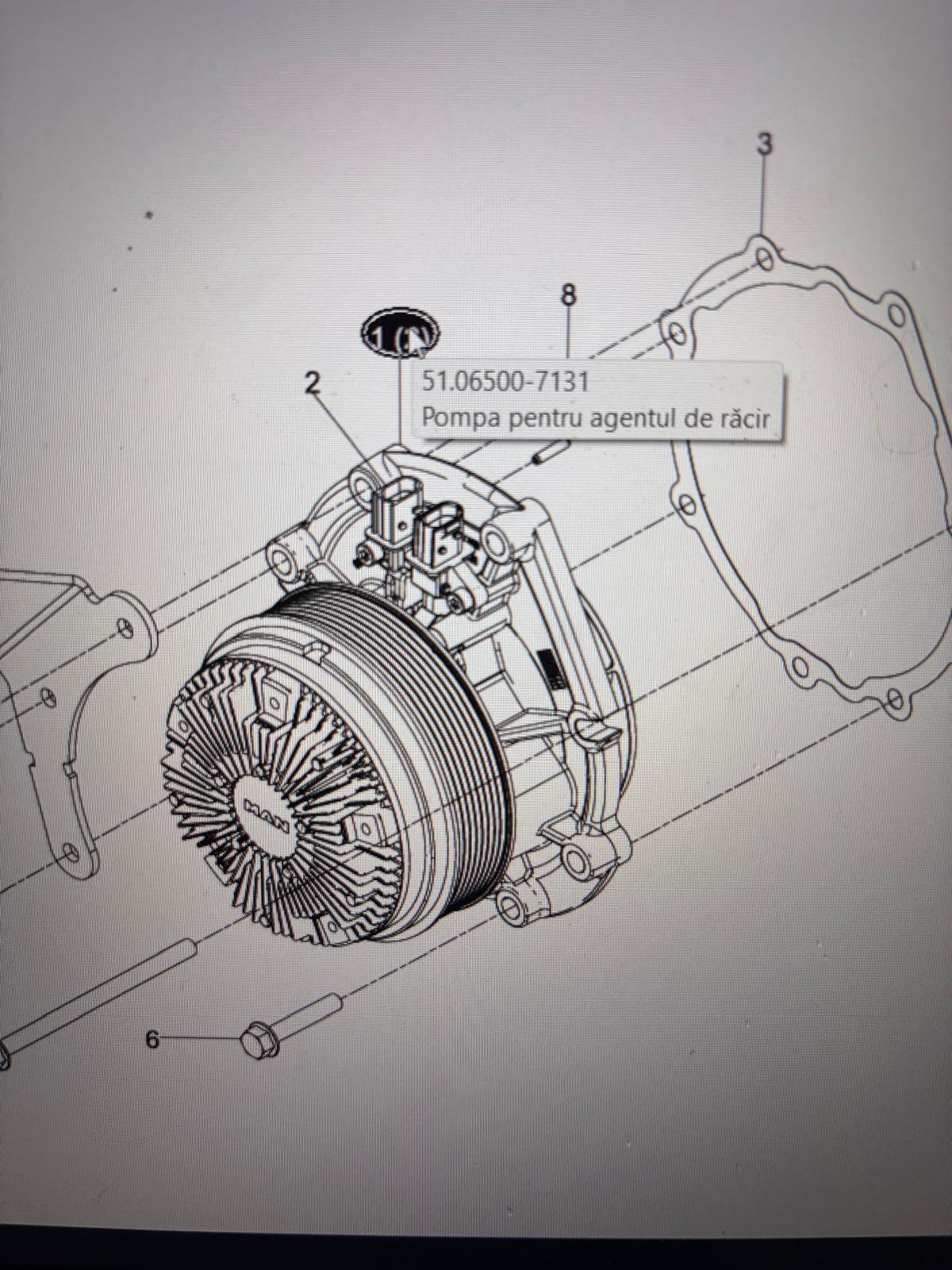 Pompă apă agent racire Originala MAN TGX/TGS/TGA Euro 5/6- 51065007131 - imagine 6